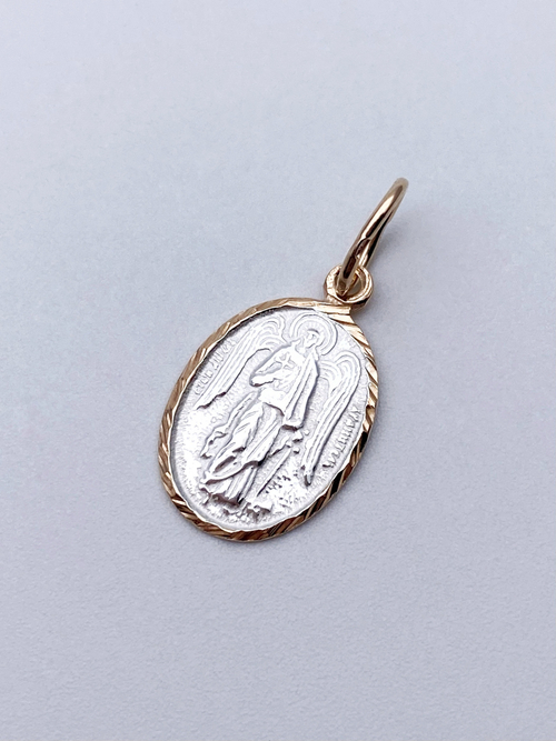 Образок из серебра/Позолота/С подвижным ухом/Ангел-Хранитель