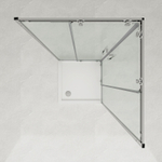 Душевое ограждение Loranto 120x80x190 раздвижная дверь, универсальная, прозрачное стекло 6 мм, профиль хром (CS-AB01C-128)