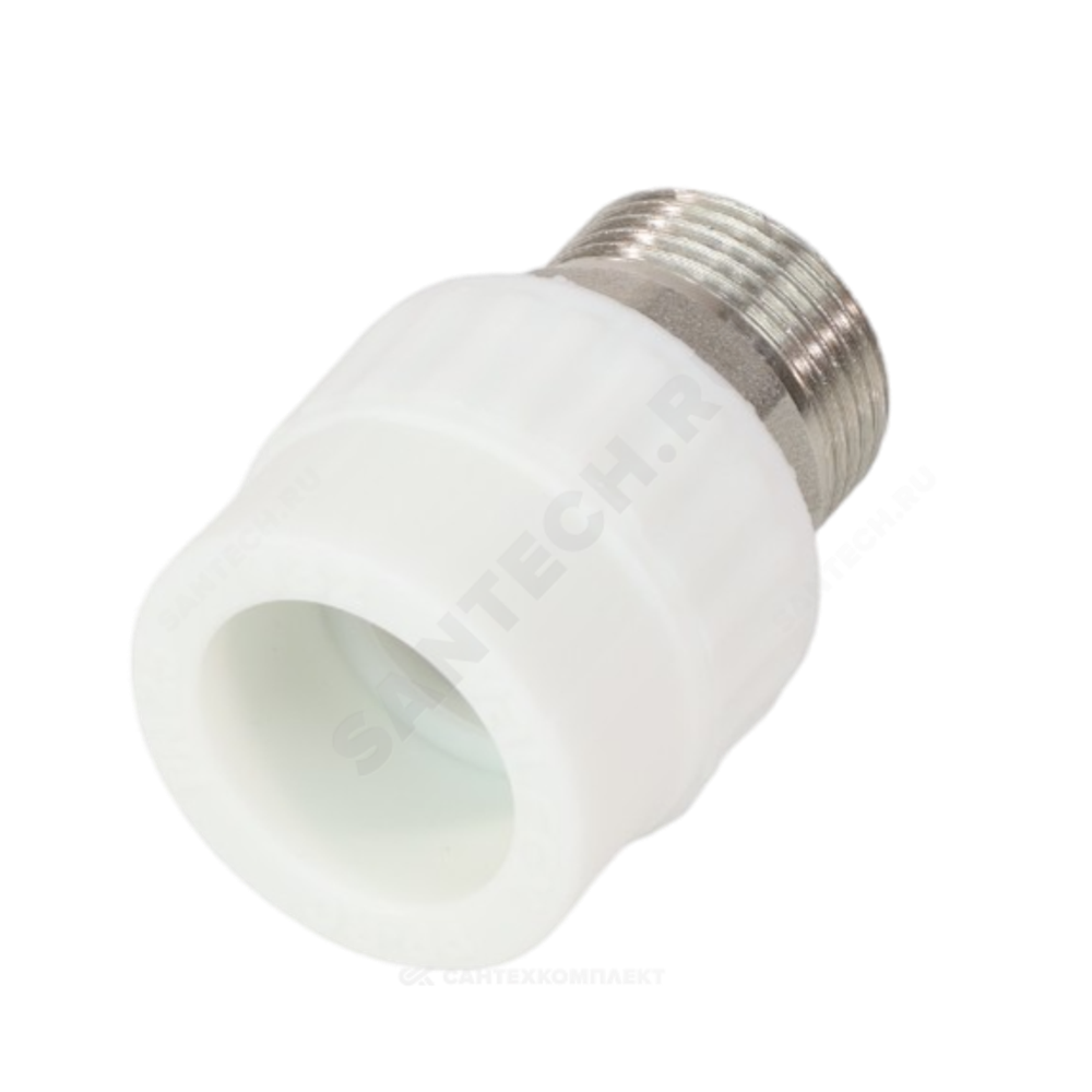 Муфта PP-R комбинированная белая Дн 50х1 1/2" НР под ключ VALFEX 10135050