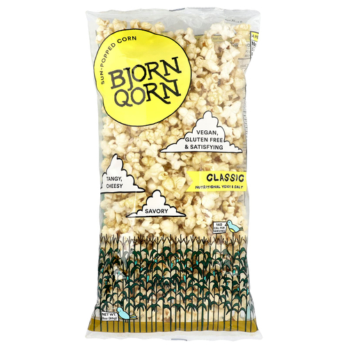 BjornQorn, кукуруза, обжаренная на солнце, классическая, 85 г (3 унции)