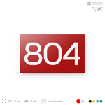 Номер на дверь 804, табличка на дверь для офиса, квартиры, кабинета, аудитории, склада, красная 120х70 мм, Айдентика Технолоджи
