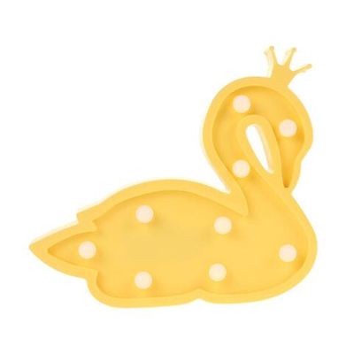 Ночник Лебедь на бат. 19см 4 цвета микс пакет