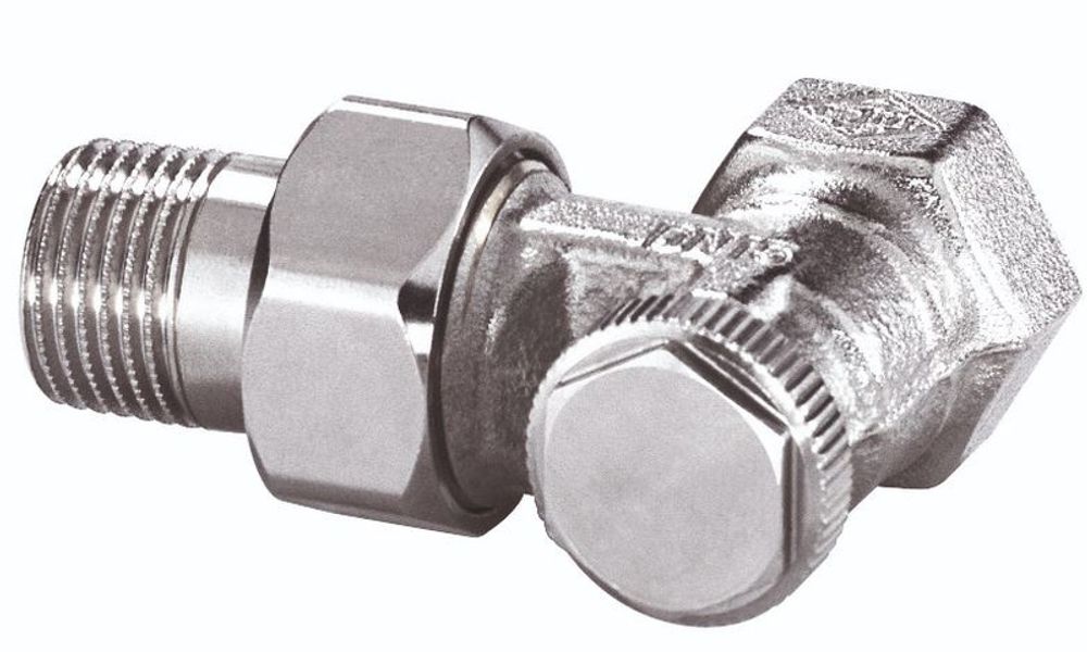 Клапан радиаторный запорно-регулирующий Regutec угловой, резьба Rp 1/2&#39; x R 1/2&#39;, DN 15