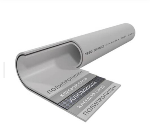 Труба PN20 20 х 3,4 SDR6 ТВ серый (центр.армирование)