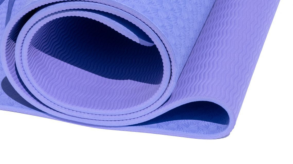 Коврик для йоги OFT 6 мм двуслойный TPE фиолетово-сиреневый