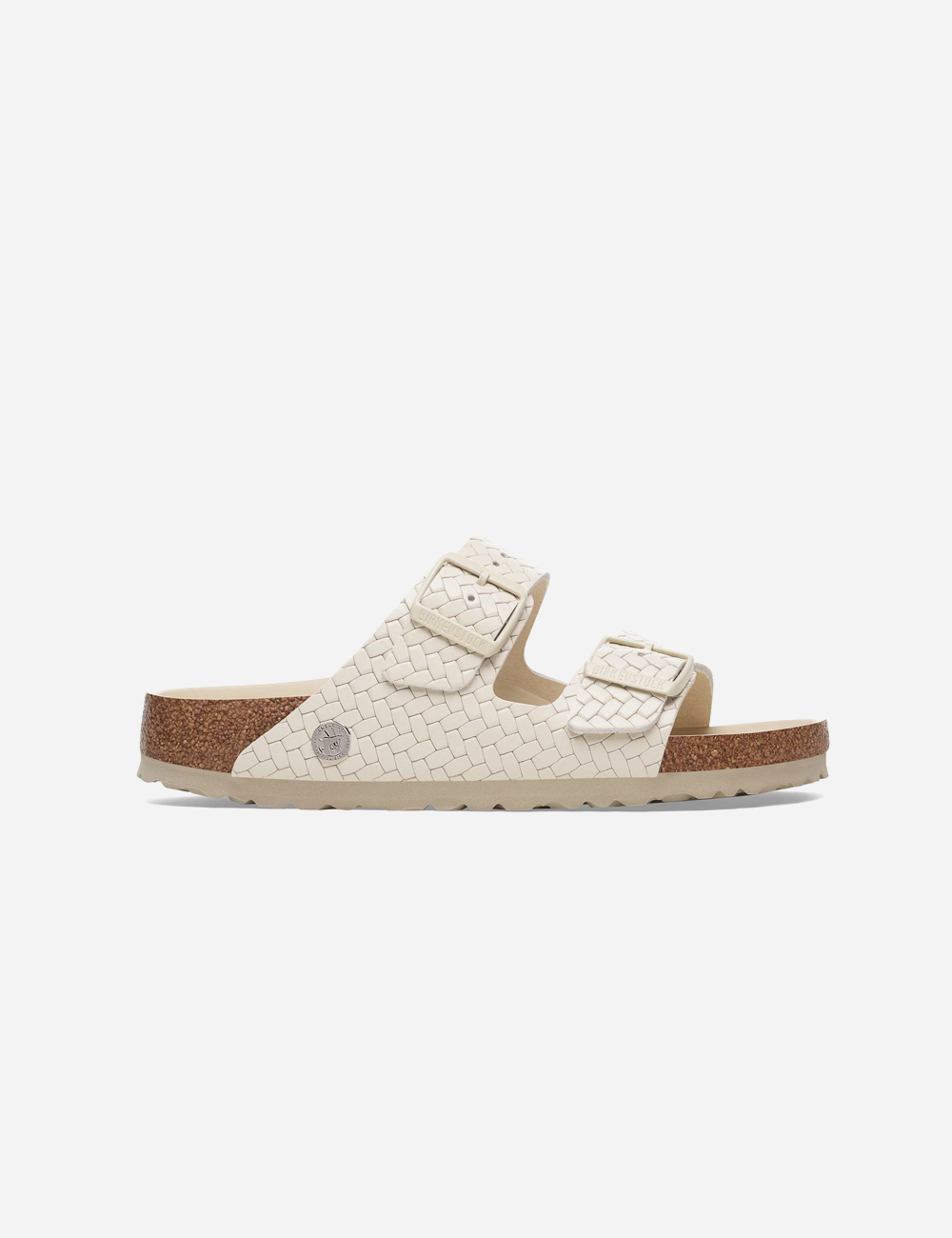Birkenstock Arizona Rivet Woven Emboss Ecru Sandals "White"