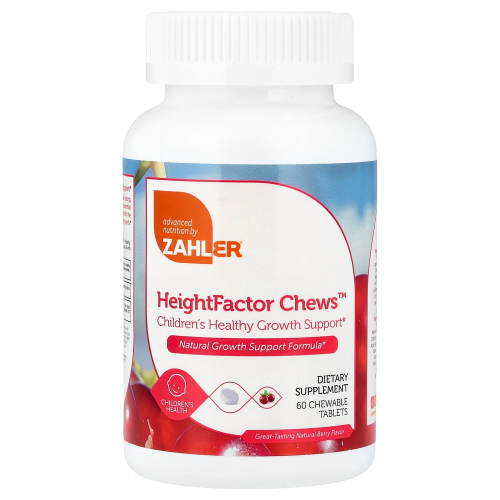 Zahler, Height Factor, жевательные таблетки, натуральные ягоды, 60 жевательных таблеток