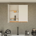 Кухня Валенсия 340 см (12 модулей) без столешницы / белый ЛДСП, массив дуба