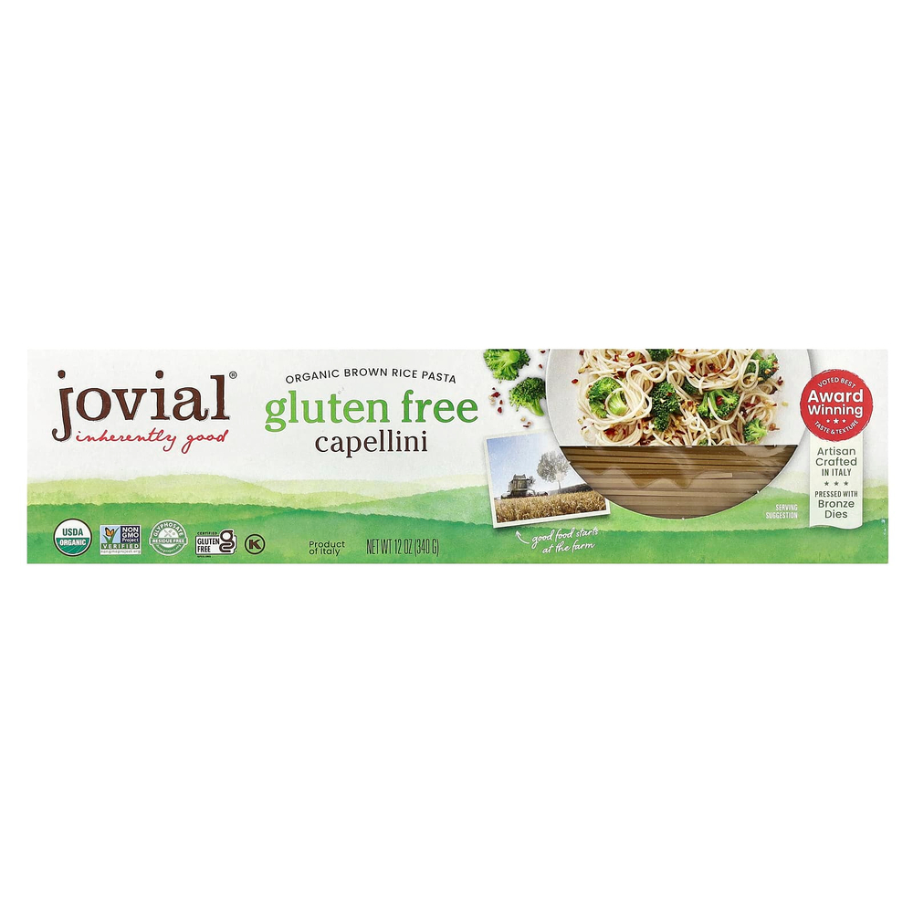 Jovial, Паста капеллини из коричневого риса, 340 г (12 унций)