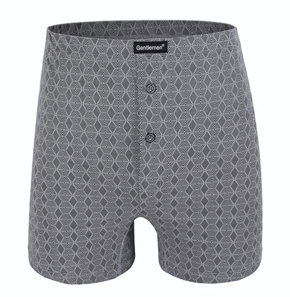 Мужские хлопковые трусы-боксеры свободного кроя (Размер: XL) (Цвет: серый)