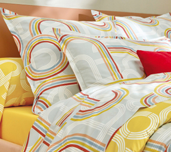 Постельное белье 2 спальное евро Blanc des Vosges Retro Curry Франция