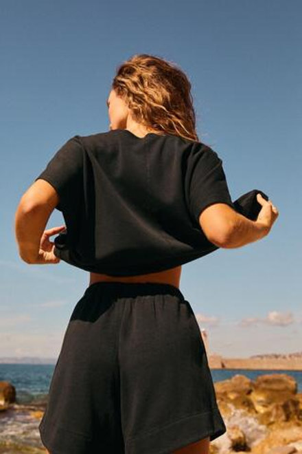 ZARA ШОРТЫ INTERLOCK, УГОЛЬНЫЙ