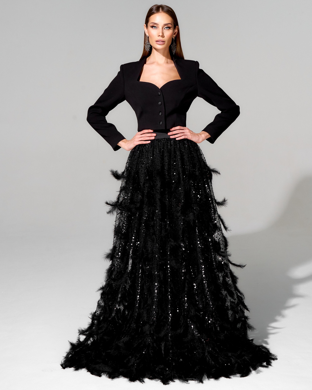 Укороченный жакет из итальянского крепа