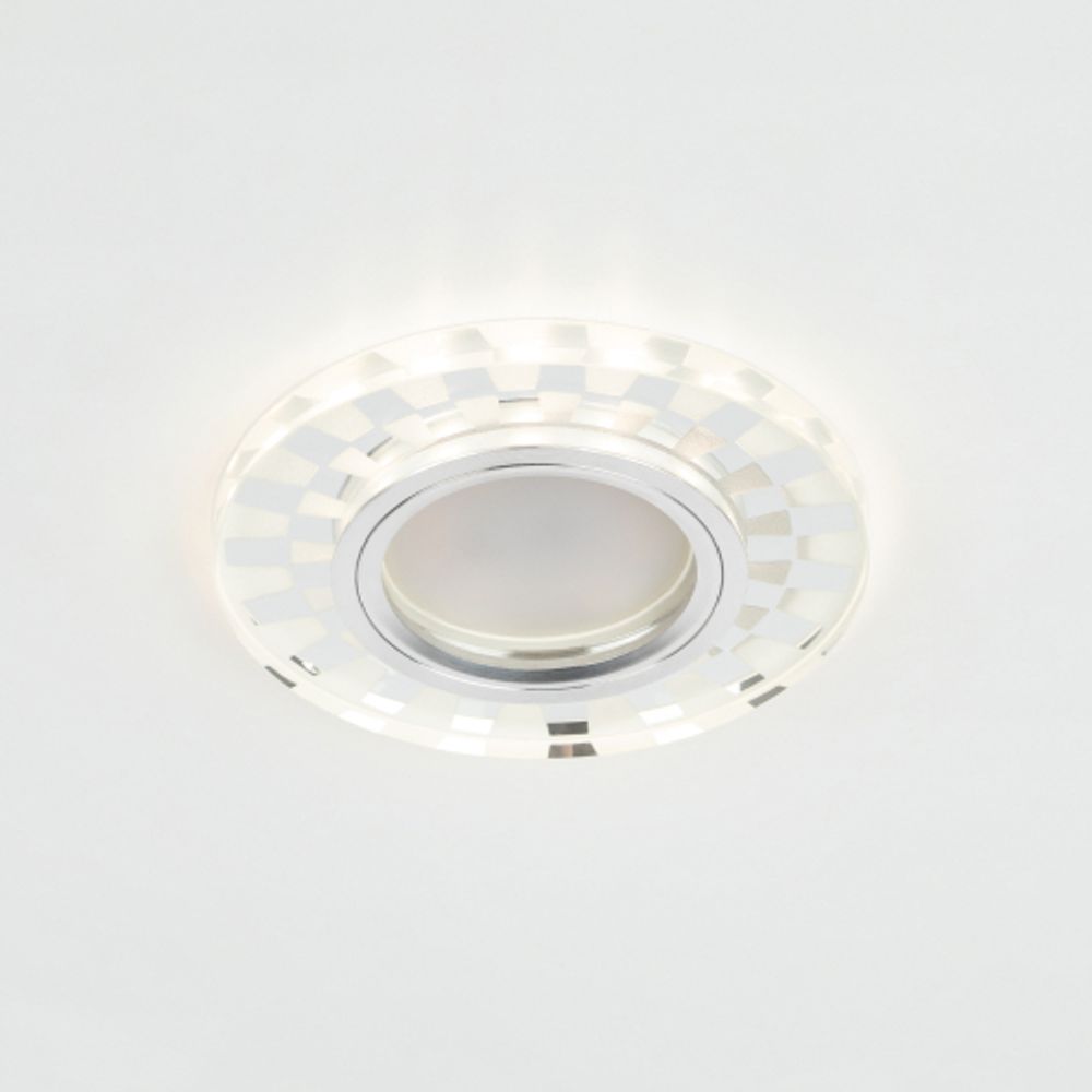 Светильник встраиваемый cо светодиодной подсветкой ЭРА DK LD47 SL /1 под лампу MR16 GU5.3 белый/белый