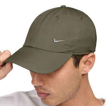 Теннисная кепка Nike Dri-Fit Club Unstructured Metal Swoosh - medium olive/white