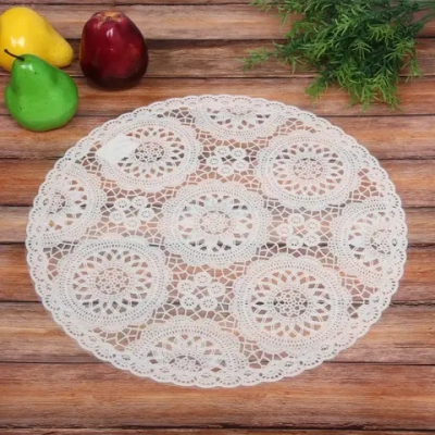 Салфетка на стол 38см «Кружево» молочная