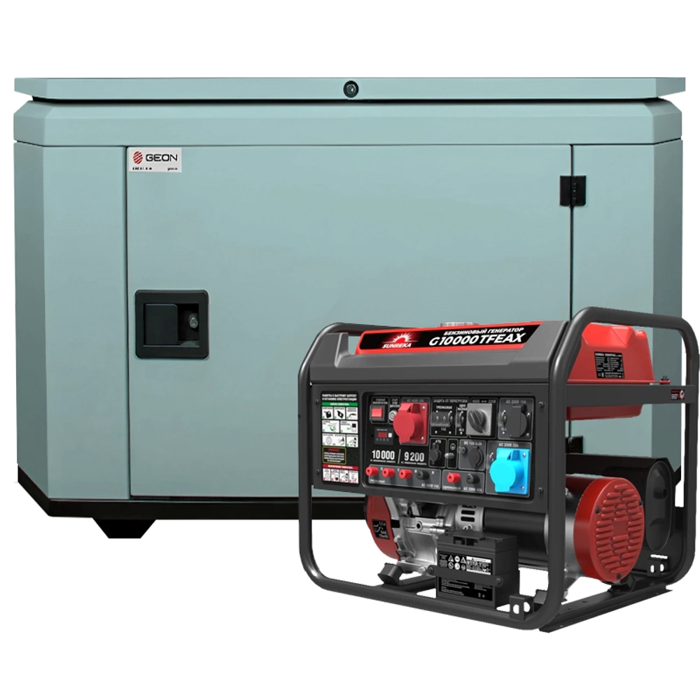 Генератор бензиновый SUNREKA G10000TFEAX с кожухом Geon 1200 RAL 7031