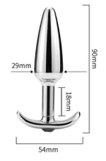 Металлическая анальная пробка-конус с фиолетовым кристаллом - 9 см. (Цвет: фиолетовый)
