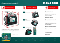 KRAFTOOL LL 3D, лазерный нивелир (34640)