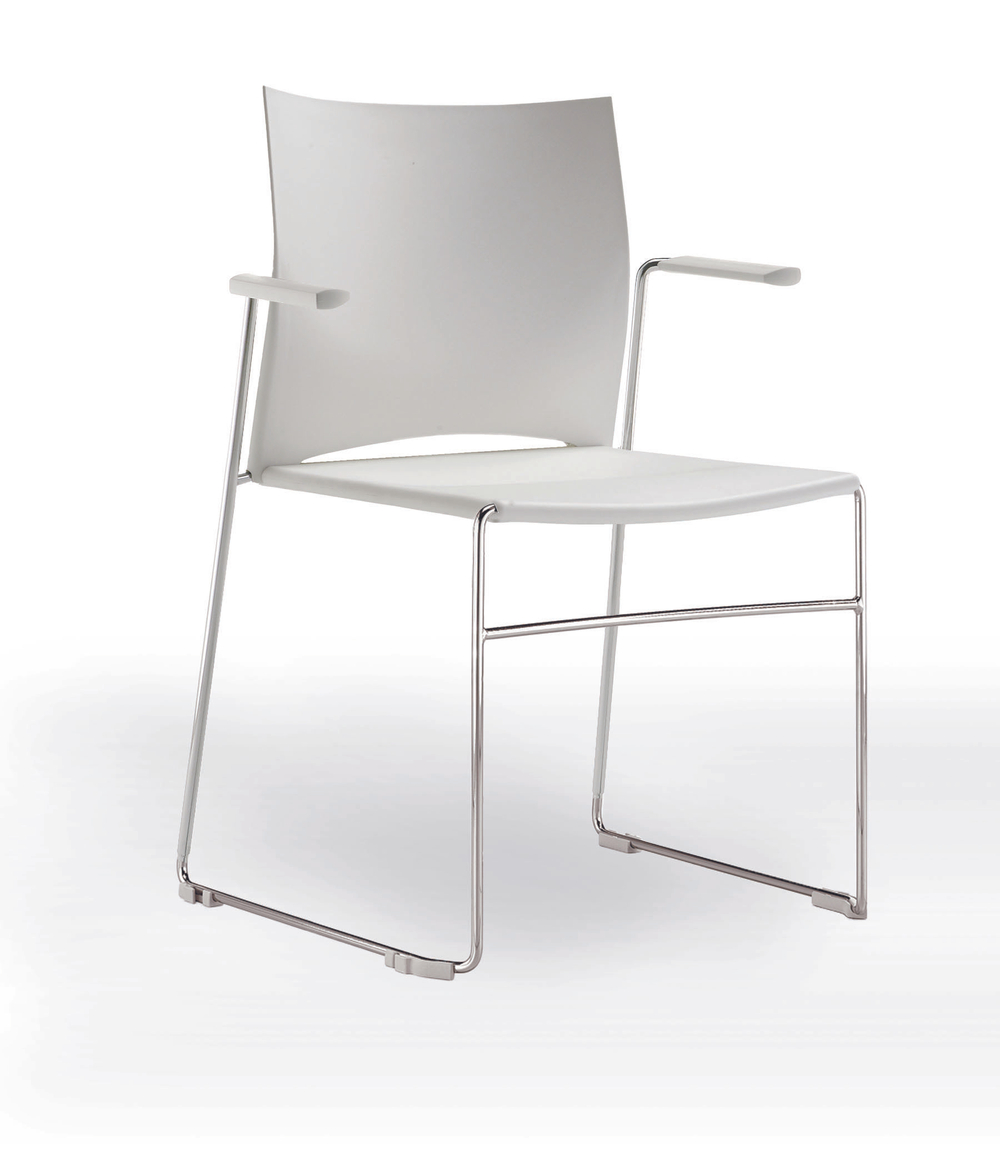 Web стул на полозьях с подлокотниками