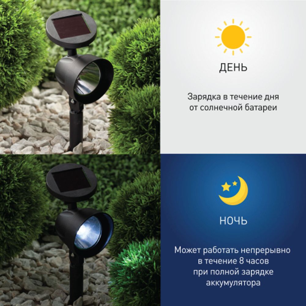 ERAUF012-11 ЭРА Садовый светильник 3 LED на солнечной батарее | Садовые декоративные светильники