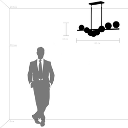 815187 Люстра CROCO 8х40W E14 ЧЕРНЫЙ МАТОВЫЙ