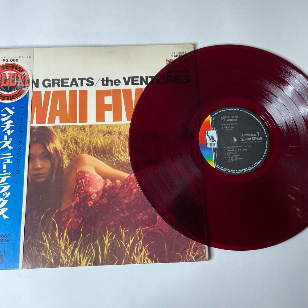 Винтажная виниловая пластинка LP The Ventures Hawaii Five-O Golden Greats (Japan 1969) (Red Wax Vinyl)