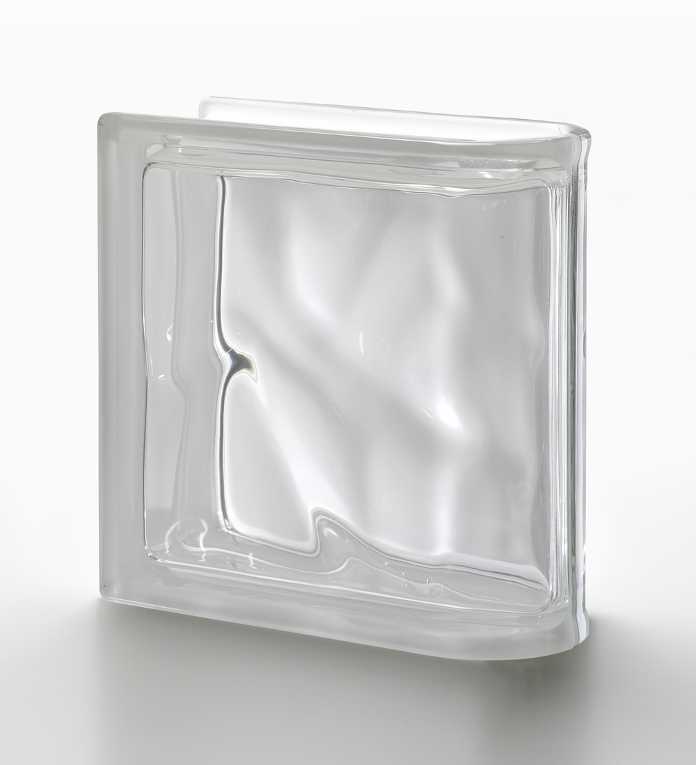 Торцевой стеклоблок бесцветный волна Vetroarredo Neutro TER Lineare O 19x19x8