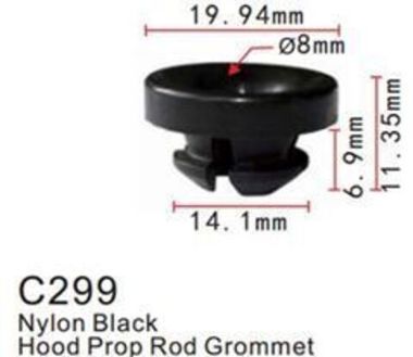 Клипса для крепления внутренней обшивки а/м Хендай/ Хонда пластиковая (100шт/уп.) Forsage клипса C0299(Hyundai)/Honda)