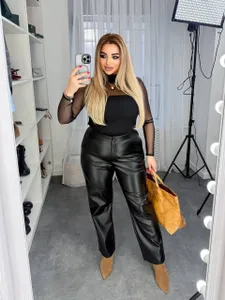 Брюки кожаные УК-379-1 Фабрика Моды