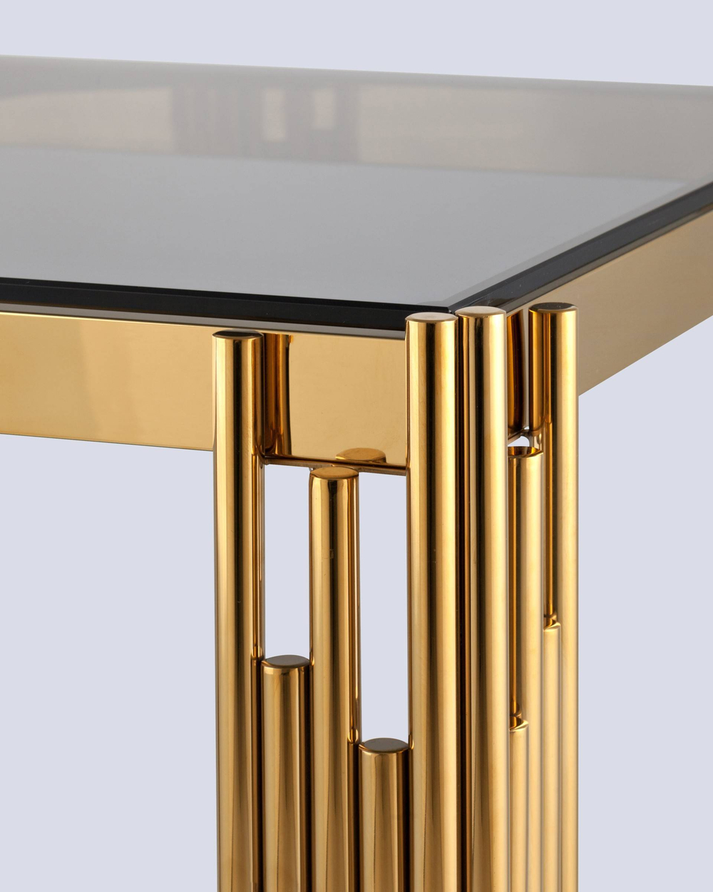 Журнальный столик 55*55 ГЭТСБИ золото стекло smoke