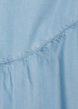 Миди-юбка из мягкого денима со сборкой