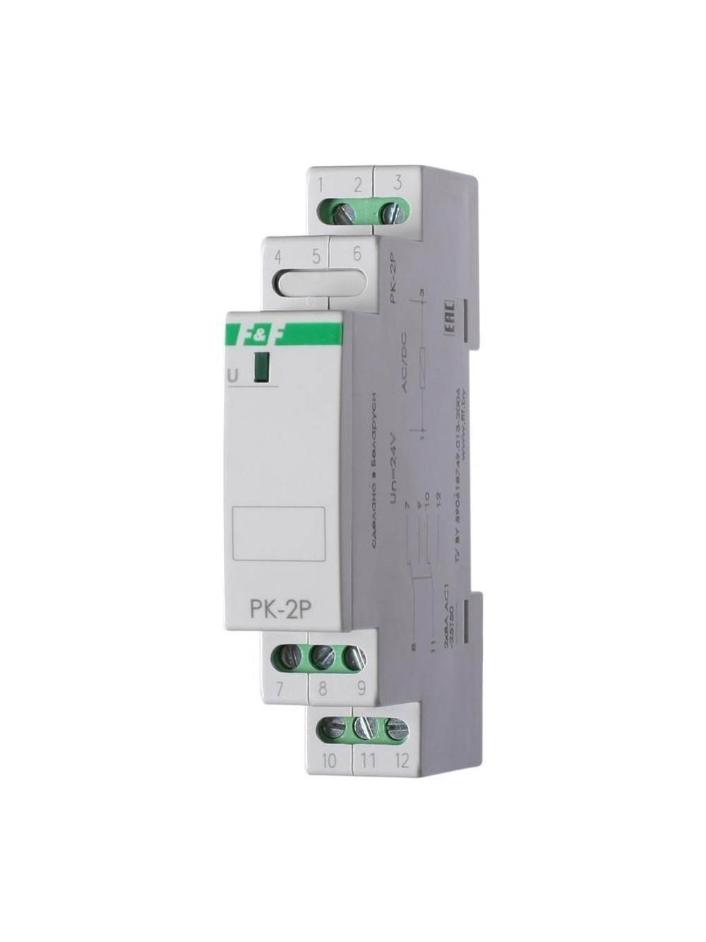 Реле промежуточное PK-2P (монтаж на DIN-рейке 35мм 220В 50Гц 2х8А 2 перекл.) F&F EA06.001.009