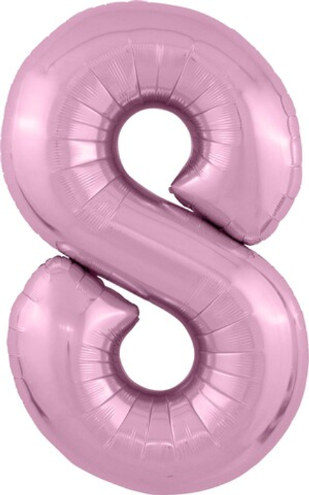 Шар (40''/102 см) Цифра, 8 Slim, Розовый фламинго