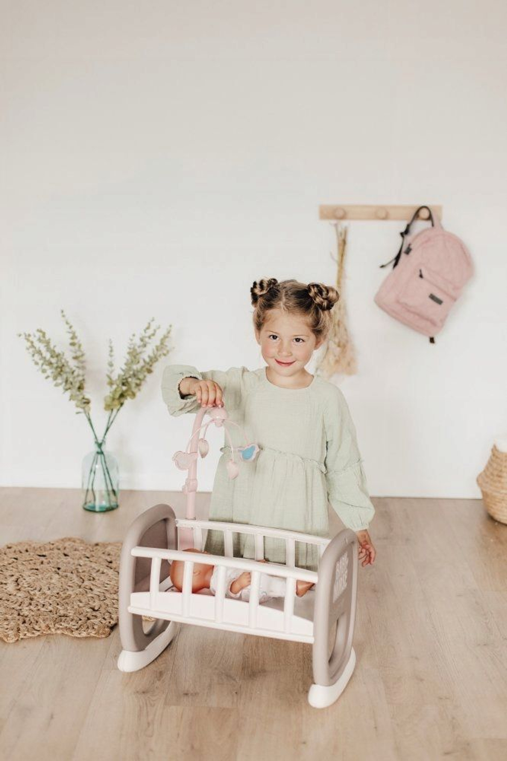 Коляска для куклы 1TOY «Люлька» розовая - цена, фото, характеристики