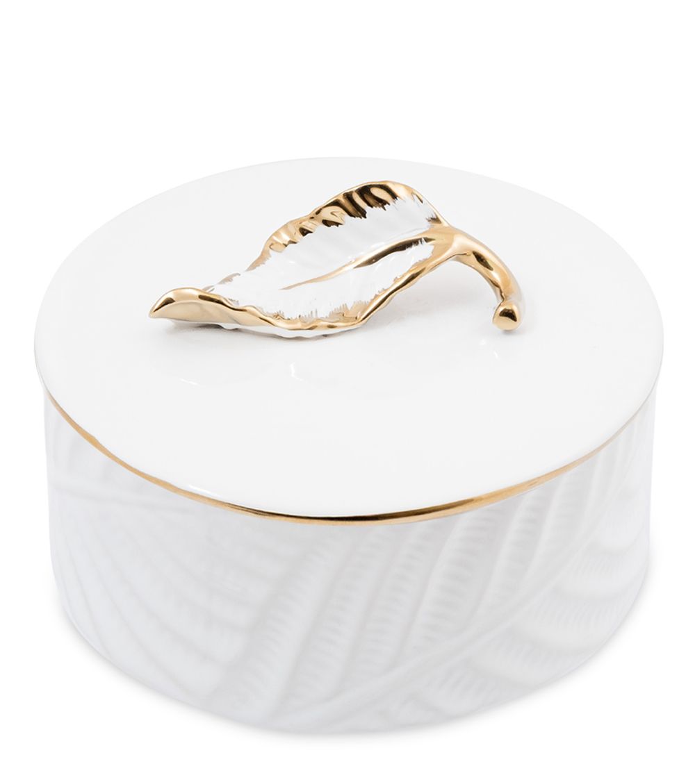 OS-181/1 Декоративная ваза с крышкой Коллекция «Листья»