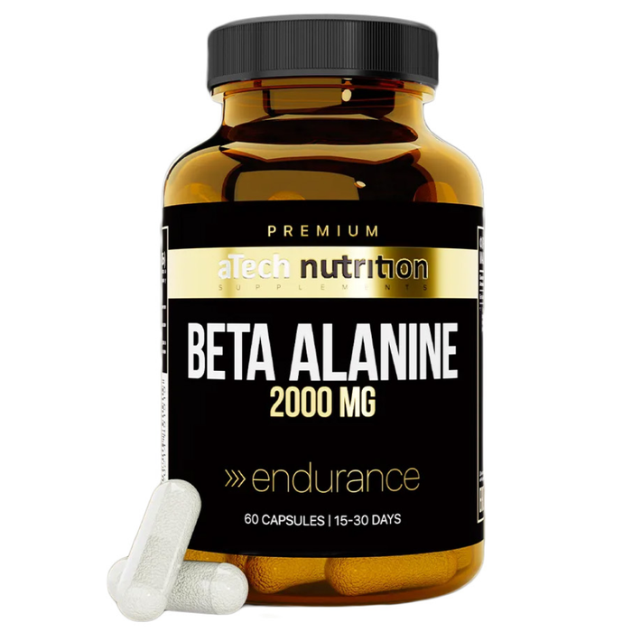 Бета-аланин, Beta-Alanine, aTech Nutrition Premium, 60 желатиновых капсул
