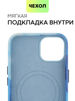 Чехол BROSCORP для Apple iPhone 13 (арт. IP13-AQUARELLE-BLUE)