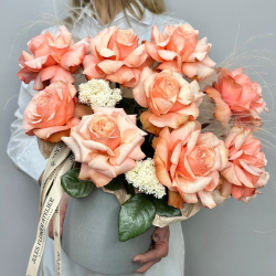 «Утренняя заря» Цветы в коробке из французской розы