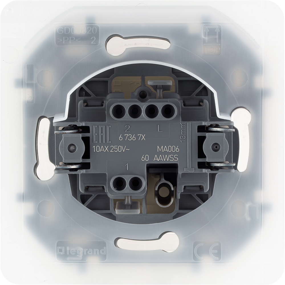 Переключатель 1-клавишный IP44 10А 250В слоновая кость Inspiria Legrand