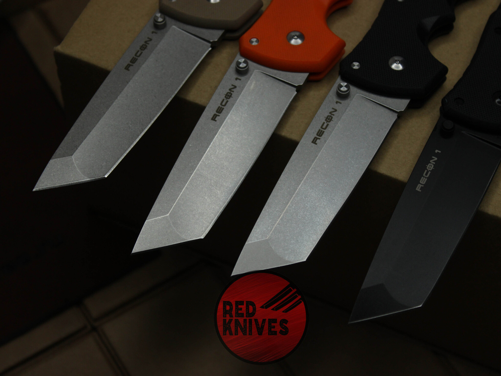 Нож Cold Steel Recon 1 TANTO G10 (V2025) - оранж рук., стоунвош клинок