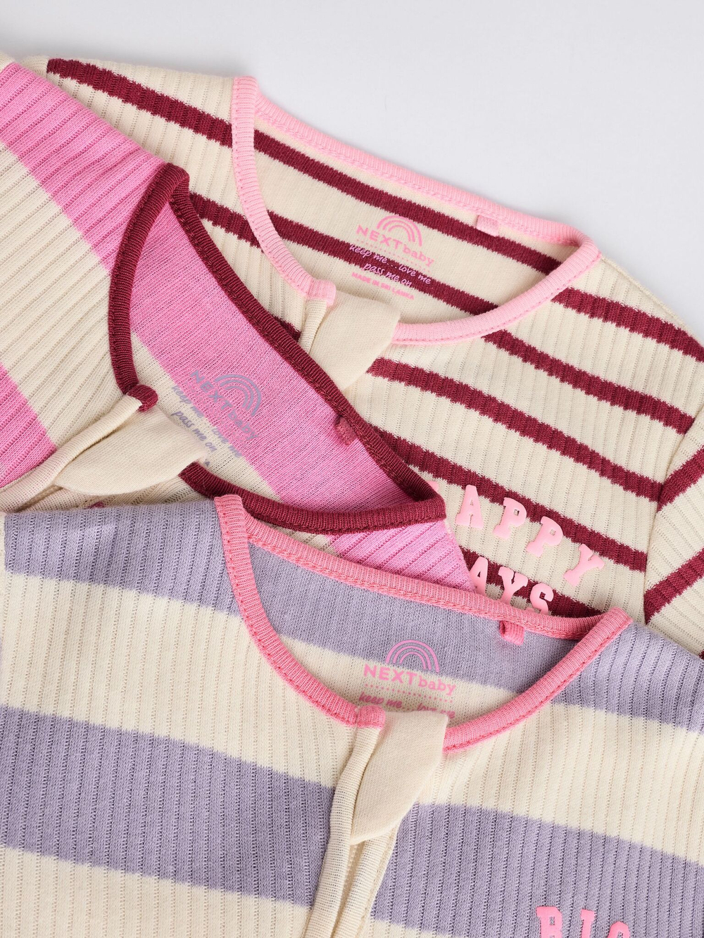 Комбинезон / Cлип для малышей Next B11-342, 3 шт., Розовый, Фиолетовый