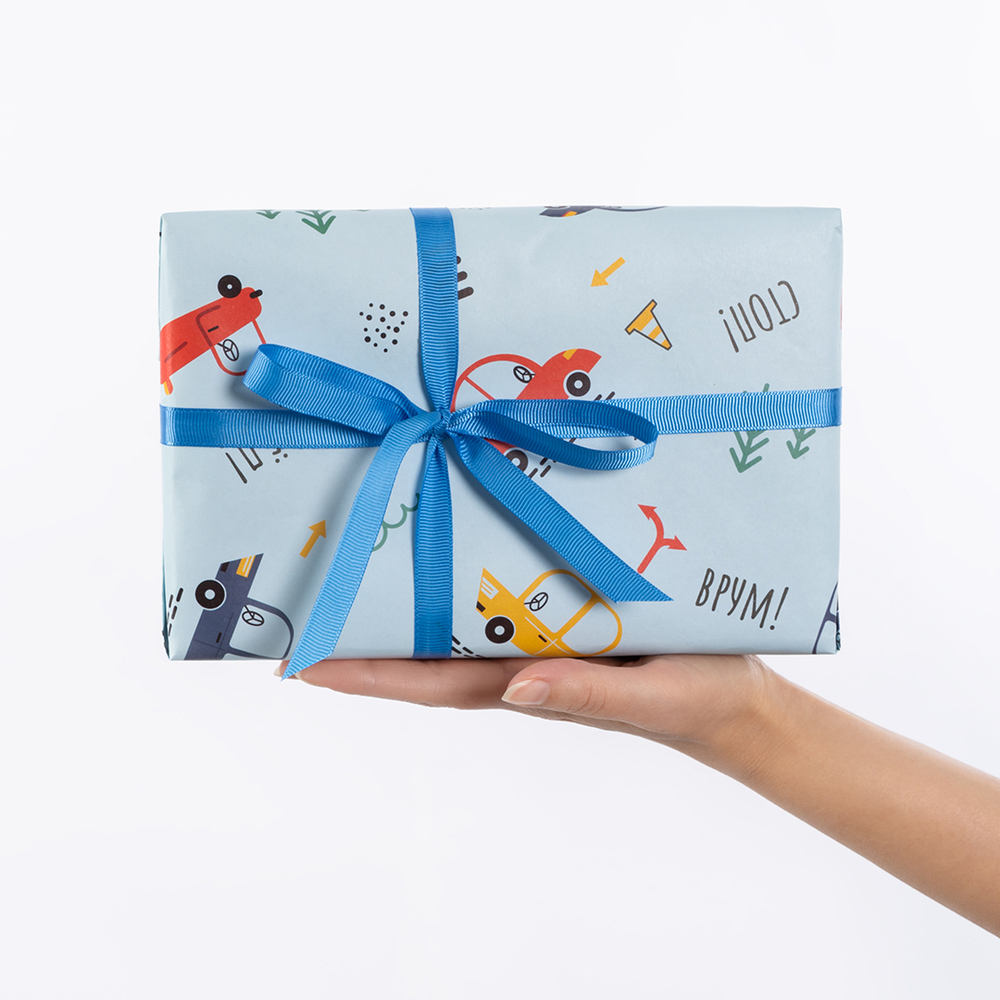 Упаковочная бумага 80гр (0,7*1 м) Машинки