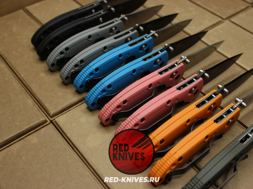 Нож Benchmade 556 Griptilian Mini - розовый нейлон, клинок стоунвош RK/Н34