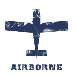 print PewPewCatс самолетом Airborn для белой футболки с синим рисунком