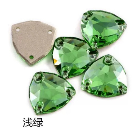 Стразы пришивные, Fat Triangle, Light Peridot, T214, 16mm, (18 ea/pkg), 5A+best, (F2)