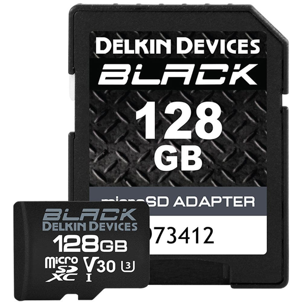 Карта памяти microSD Delkin 128GB BLACK UHS-I c адаптером