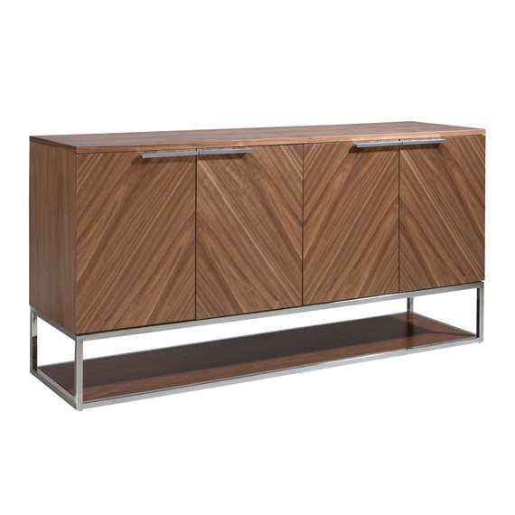 Сервант 3233/MK1502A из ореха и хромированной стали