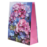 Пакет подарочный "Гортензия" 25*32*11см,глитт,ручки-шнурок,4 диз.микс
