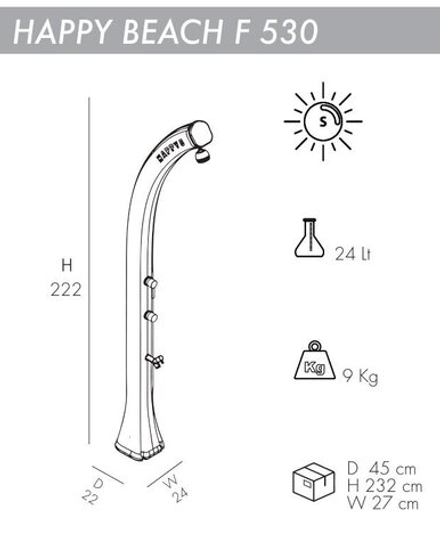 Душ солнечный Arkema Happy Beach F 530, белый